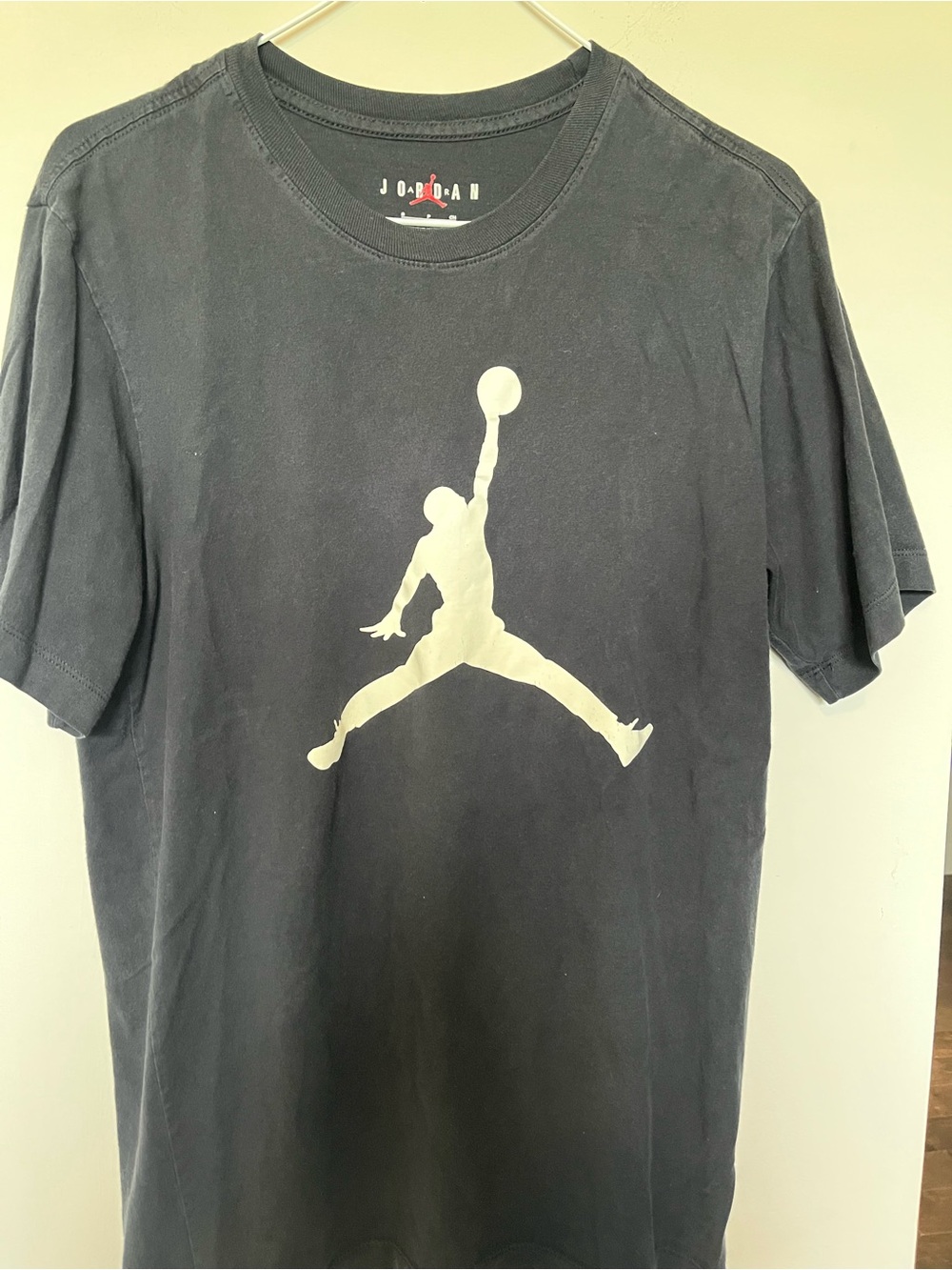Jordan Black Short-Sleeve Tee with Cream Jumpman Logo
